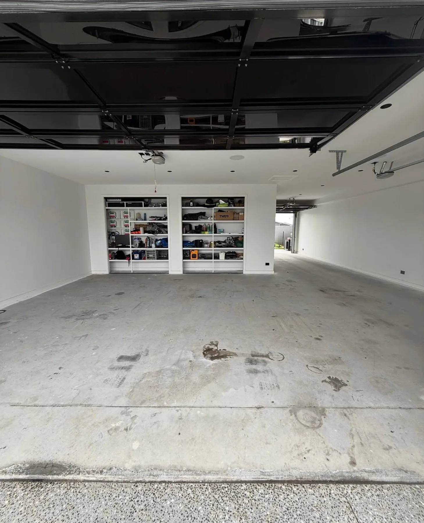 Bare garage concrete before the flake epoxy floor in Goldsboro, North Carolina